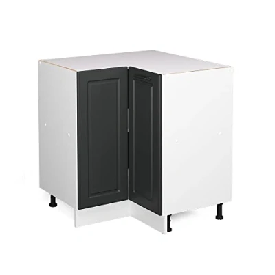 Abbildung von Vicco Eckunterschrank R Line, Anthrazit Landhaus/Weiß, 75.6 cm ohne Arbeitsplatte