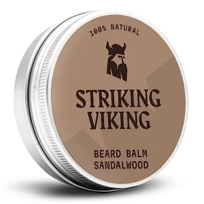 Abbildung von Striking Viking parfümfreier Bartbalsam von stylt, stärkt und macht Bärte Schnurrbärte weich 100% natürliche Bartpflege mit Bio Sheabutter, Teebaum , Argan Jojobaöl (sandalwood)