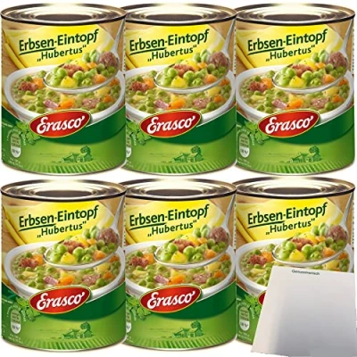 Abbildung von Erasco Erbsen Eintopf Hubertus 6er Pack (6x800g Dose) + usy Block