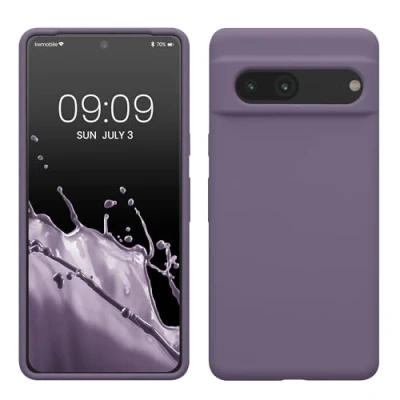 Abbildung von kwmobile Hülle kompatibel mit Google Pixel 7 Silikon Handy Case Handyhülle weiche Oberfläche kabelloses Laden Helle Iris
