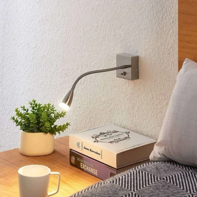 Abbildung von Lindby Jolka LED Leselicht, Schalter, nickel