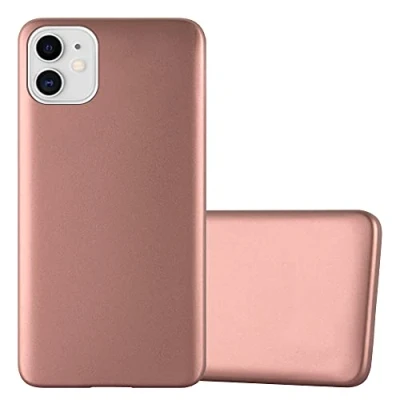 Abbildung von Cadorabo Hülle kompatibel mit Apple iPhone 11 Schutzhülle TPU Silikon Case Metallic Design Slim Kratzfest Weiche Gummi Rundumschutz für in Rosa