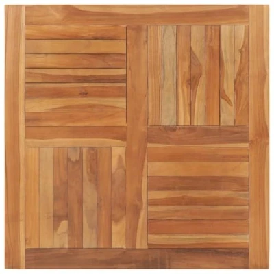 Abbildung von vidaXL Teak Massiv Tischplatte Massivholzplatte Holzplatte Ersatztischplatte Holz Platte für Esstisch Esszimmertisch Quadratisch 90x90x2,5cm