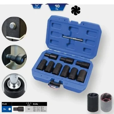 Abbildung von BRILLIANT TOOLS BT026000 1/2&quot; Spiral Profil Stecknuss Satz, 10 19 mm TLG. [Powered by KS Tools]