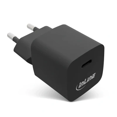 Abbildung von InLine USB C Ladegerät, 33W, Schnellladegerät, Power Delivery 3.0, PPS, Netzteil/Adapter für iPhone/Pro/Mini, iPad Pro, Pixel, Samsung und mehr, schwarz, 31501B