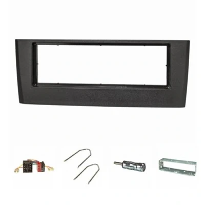Abbildung von tomzz Audio 2414 071 Radioblende Set kompatibel mit FIAT Grande Punto Typ Bj.199 2005 2009 schwarz Metallschacht Radioadapter ISO Antennenadapter DIN Entriegelungsbügel