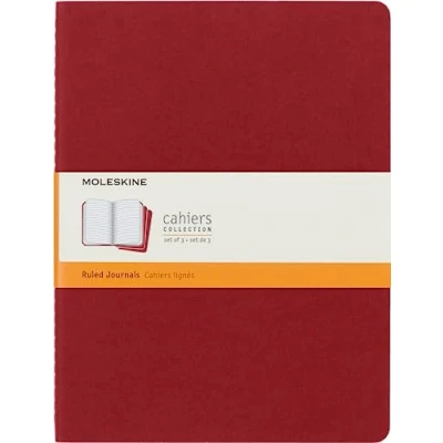 Abbildung von Moleskine Cahier S31076 Notizhefte (liniert, X Large, Kartoneinband) 3 er Set preiselbeerrot