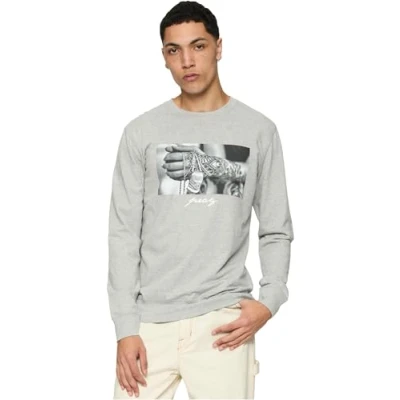 Abbildung von Mister Tee PRAY 2.0 Crewneck Sweatshirt, Herren, Größe: Medium, Grey