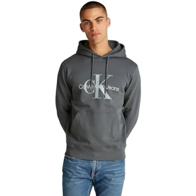Abbildung von Calvin Klein Jeans Seasonal Monologo Regular Hoodie Sweatshirt, Herren, Größe: 4XL, Endless grey