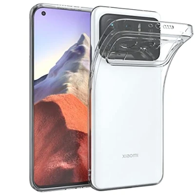 Abbildung von EAZY CASE Hülle kompatibel mit Xiaomi Mi 11 Ultra 5G Schutzhülle Silikon, dünn, Slimcover, Handyhülle, Silikonhülle, Backcover, Durchsichtig, Klar Transparent