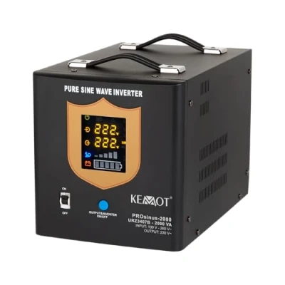 Abbildung von Notstromversorgung KEMOT PROsinus 1200 URZ3407B Wechselrichter Reiner Sinus Ladefunktion 12V 230V 2000VA/1200W, schwarz