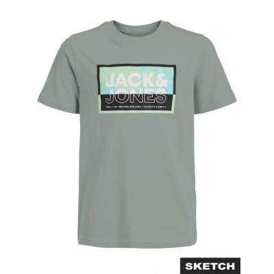 Abbildung von Jack &amp; Jones Junior Jcologan TEE CREW NECK JNR Tshirt print für Kinder, Größe: 128, Aqua gray