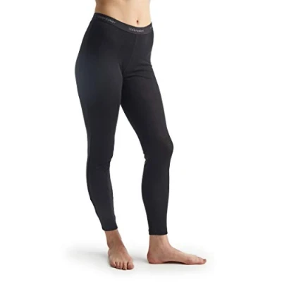 Abbildung von Icebreaker Damen Everyday Leggings Lange Sportleggins 100% Merinowolle Base Layer Schwarz, L
