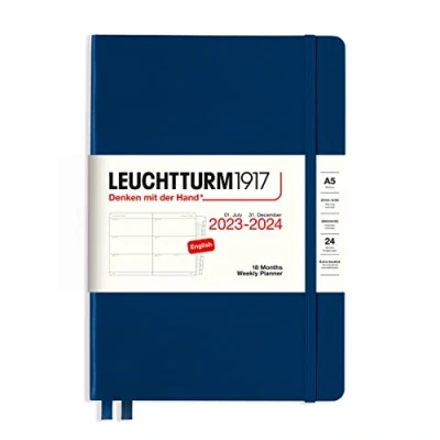 Abbildung von LEUCHTTURM1917 367598 Wochenkalender Medium (A5) 2024, 18 Monate, Navy, Englisch