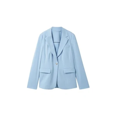 Abbildung von TOM TAILOR Damen Regular Fit Basic Blazer, 34587 Light Fjord Blue, 32