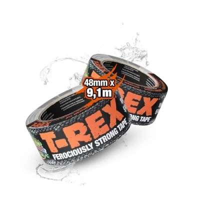Abbildung von T Rex Tape 821 01 Gewebeband Extrem starkes Panzertape Wasserdichtes Reparaturband für innen &amp; außen Klebeband zum Reparieren Befestigen 48mm x 9,1m, Grau