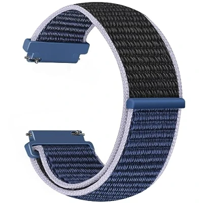 Abbildung von Vodtian 20mm Nylon Armband Kompatibel mit Samsung Galaxy Watch 7/6/5/4/FE 40mm 44mm/Galaxy 5 Pro 45mm/Watch 6 Classic/Watch 4 Classic/Active 2/Garmin vivoactive 5, Uhrenarmband für Damen Herren