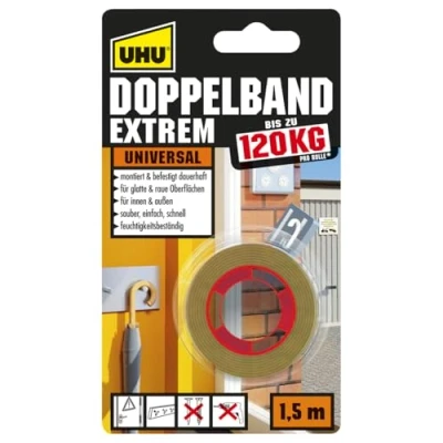 Abbildung von UHU Klebepad Doppelband Extrem Universal 1,5 m x 19 mm