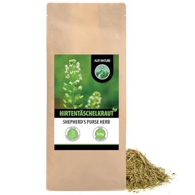 Abbildung von Hirtentäscheltee (500g), Hirtentäschelkraut, geschnitten, schonend getrocknet, 100% rein und naturbelassen zur Zubereitung von Tee, Hirtentäschel Kräutertee