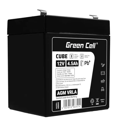 Abbildung von Green Cell® AGM 12V 4,5Ah Akku Vlies Batterie VRLA Blei Bleiakku Ersatzakku Akkubatterie Versorgungsbatterie Zyklenfest Wartungsfrei für Elektro Spielzeug Alarm Notstrom USV UPS