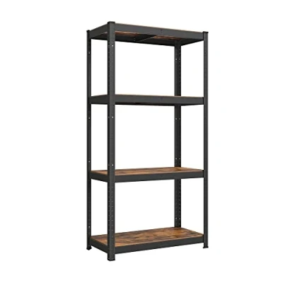 Abbildung von SONGMICS Standregal, 2er Set, Bücherregal, Lagerregal, 4 Ablagen, verstellbar, 40 x 80 160 cm, jeweils bis 520 kg belastbar, für Küche, Wohnzimmer, vintagebraun schwarz GLR044B12