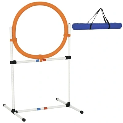 Abbildung von PawHut Agility Hürde Hundetrainingsset mit Springring, PE Kunststoff