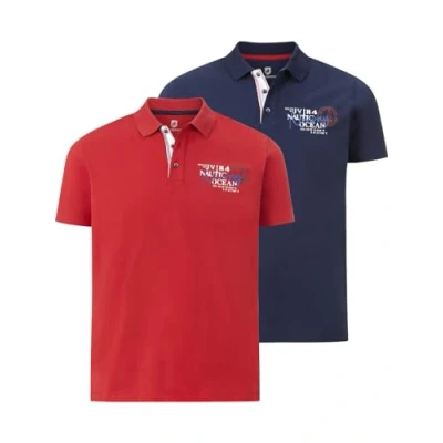 Abbildung von Jan Vanderstorm Doppelpack Dagfinn Poloshirt, Herren, Größe: XL, Rot dunkelblau