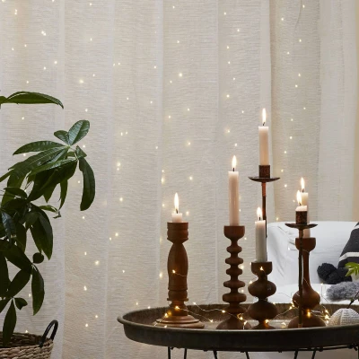Abbildung von STAR TRADING LED Lichtervorhang Tautropfen Innen 100 1x1m Silberdraht, flammig