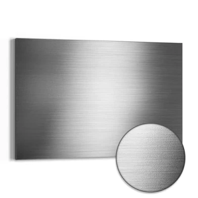 Abbildung von DEQORI Magnettafel &#039;Gebürstetes Aluminium&#039;, Metall Whiteboard für alle Magnete, Magnetboard magnetisch