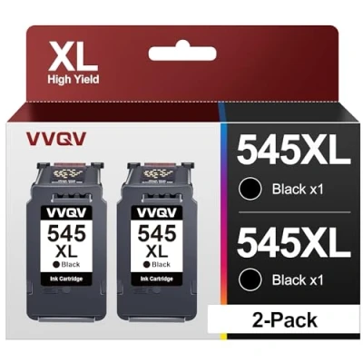 Abbildung von VVQV PG 545XL 545 XL Ersatz für Canon Druckerpatronen Schwarz Pixma MX495 TR4550 TS3350 TS3150 TR4551 MG2550s MG2555s TS3151 MG3050 MG2950 TS205(Schwarz,2 Pack)