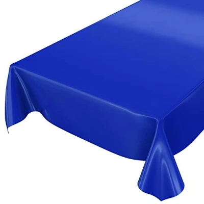 Abbildung von Wachstuchtischdecke Wachstuch abwaschbare Tischdecke Uni Glanz Einfarbig Dunkelblau Schnittkante 180 x 140cm