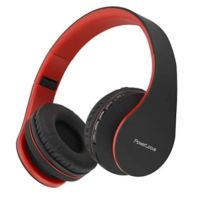 Abbildung von PowerLocus Bluetooth Kopfhörer Over Ear, Kabellose Kopfhörer, HiFi Stereo, Faltbare mit Mikrofon, weiche Ohrpolster, Micro SD/TF, FM Radio für iPhone/Android/Tablet/Laptop (Schwarz)