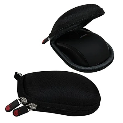 Abbildung von Hermitshell Travel Hart Eva Lagerung Tasche Schutz hülle Etui Tragetasche Beutel Compact Größen und karabiner für AmazonBasics Wireless Mouse Maus with Nano Receiver MGR0975
