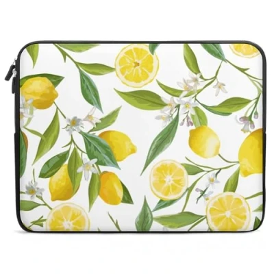 Abbildung von 10 Zoll Tragbare Laptophülle, Blume Blatt Zitrone Laptoptasche für Laptops oder Tablets