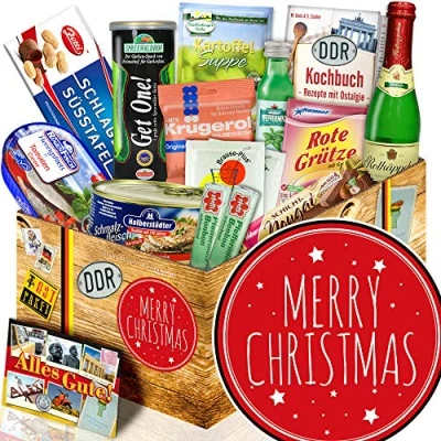 Abbildung von Merry Christmas/Happy Christmas Geschenk/Ossi Spezialitäten