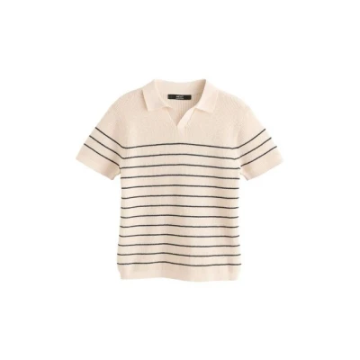 Abbildung von Next Regular FIT Strickjacke für Kinder, Größe: 98, Ecru stripe