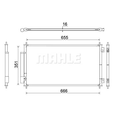 Abbildung von MAHLE ORIGINAL AC 811 000S Klimakondensator mit Trockner 655mm HONDA: CR V 3