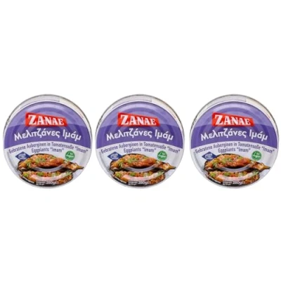 Abbildung von Zanae Auberginen in Tomatensauce &quot;Imam&quot; 3x 280g Dose Spezialität aus Griechenland +20ml Jassas Olivenöl