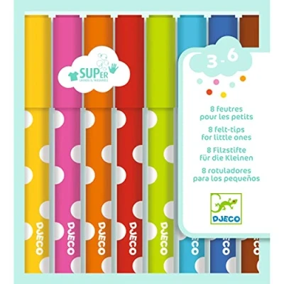 Abbildung von DJECO Filzstift 8 dicke Filzstifte ca. 13 cm lang Buntstifte