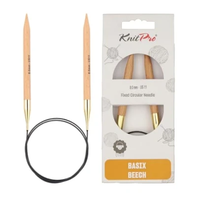 Abbildung von KnitPro K35355 Rundstricknadel, Birkenholz, Braun, 120 cm x 8 mm