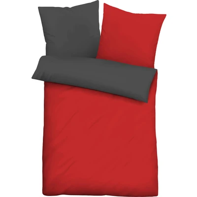 Abbildung von Castell Wendebettwäsche &quot;Uni Microfaser Satin&quot;, (2 tlg.), hautsympathische Satin Qualität, 100% Polyester, Bett und Kopfkissenbezug mit Reißverschluss, pflegeleicht, feinem Glanz, samtig weicher Stoff