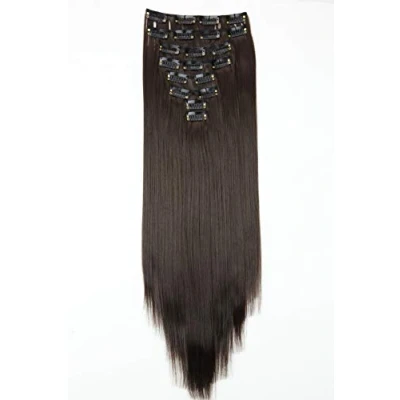 Abbildung von CAISHA XL 60cm 7 Teile Set CLIP IN EXTENSIONS Jenny Haarverdichtung Haarverlängerung Glatt Schokobraun CE10