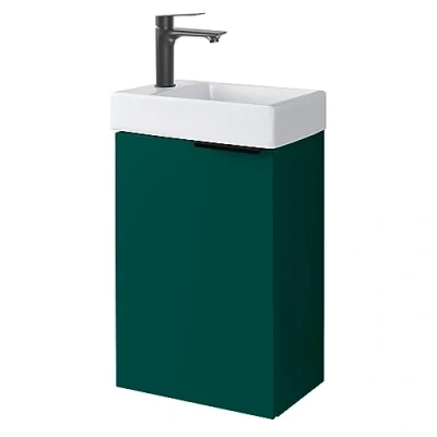 Abbildung von Planetmöbel Waschtisch mit Unterschrank 40 cm Waschbecken Bad Gäste WC Wald Grün