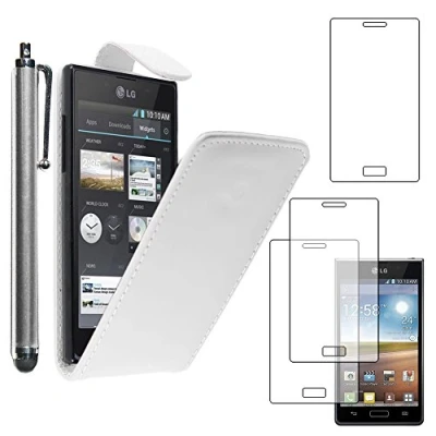 Abbildung von ebestStar kompatibel mit LG Optimus L7 Hülle P700 Etui Klappe, PU Kunstleder Handyhülle Schutzhülle Case Cover + Stift +3 Schutzfolies, Weiss [Phone: 125.5 x 67 8.7mm, 4.3&#039;&#039;]