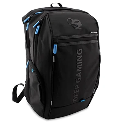 Abbildung von CoolBox DeepGaming DG BAG17 2N Gaming Laptop Rucksack, wasserdicht, integriertes USB Ladesystem, Fächer und Innentaschen, Schwarz