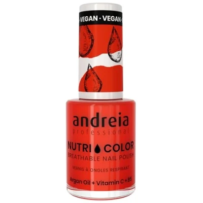 Abbildung von Andreia Professional NutriColor Atmungsaktiver Nagellack Veganer und Tierversuchsfreier Nagelkunst mit langanhaltendem Glanz Finish Farbe NC16 Rot 10.5ml