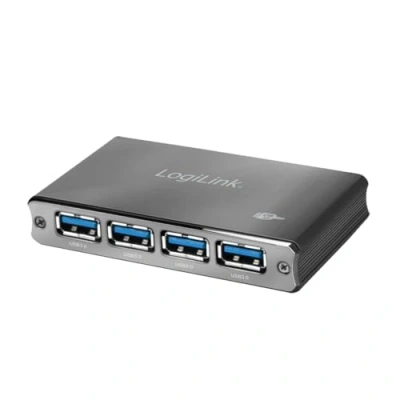 Abbildung von LogiLink UA0282 USB 3.0 Hub 4 Port mit Überstromschutz schwarz/Aluminum