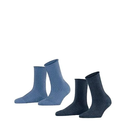 Abbildung von Esprit Vertical Stripe 2PACK WITH Pattern Socken, Damen, Größe: 35 38, Sortiment