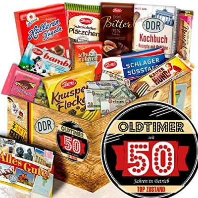 Abbildung von Oldtimer 50 / Ost Set Schokolade/Geschenke Frau 50igster Geburtstag