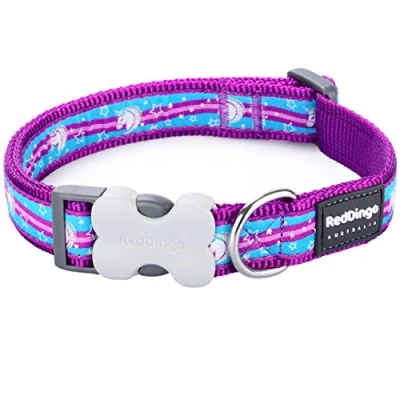 Abbildung von Red Dingo Hundehalsband mit Einhorn Design, Violett, klein, Collar
